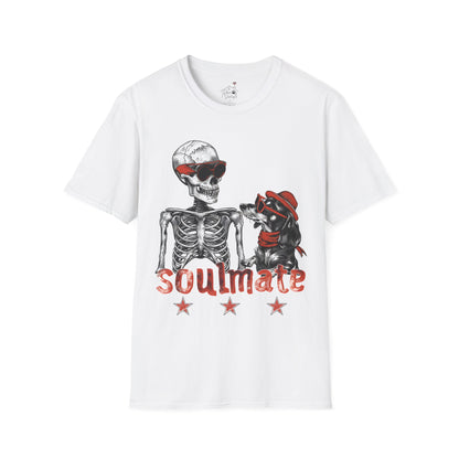 "Soulmate Bros" Long-Haired Dachshund Halloween Unisex Softstyle T-Shirt