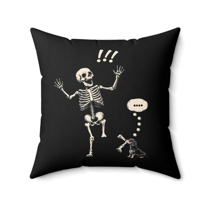 "Aughh!" Smooth-Haired Dachshund Square Throw Pillow