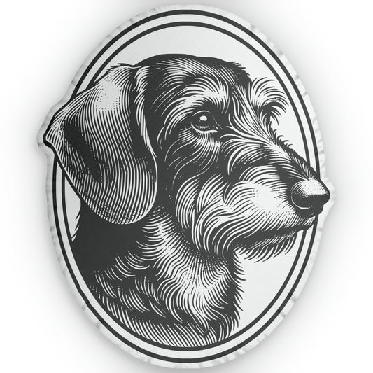 #11 Classic™ Wire-Haired Dachshund Oval Custom-Shaped Pillow