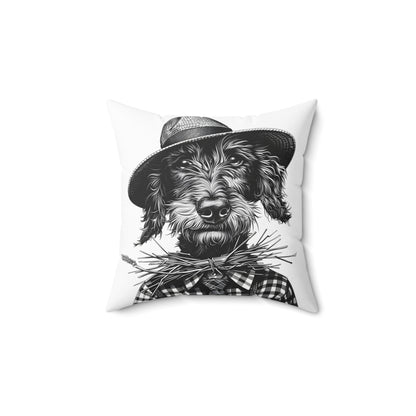 #18 Autumn Inspired Wire-Haired Dachshund Throw Pillow