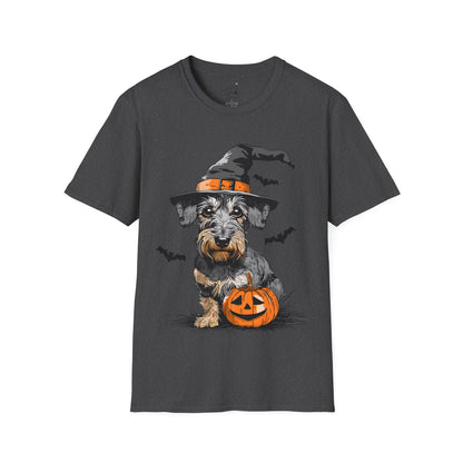 "Pumpkin Pie" Wire-Haired Dachshund Halloween Unisex Softstyle T-Shirt