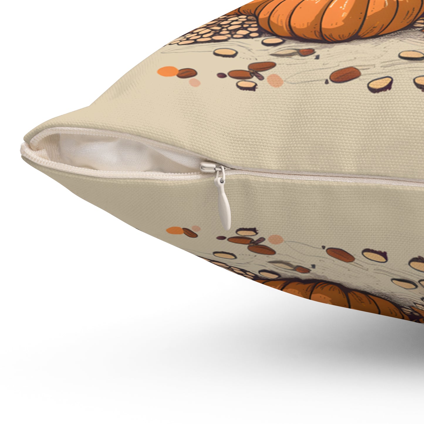 #12 Autumn Inspired Cream-Colored Long-Haired Dachshund Throw Pillow