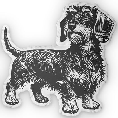 #12 Classic™ Wire-Haired Dachshund Custom-Shaped Pillow