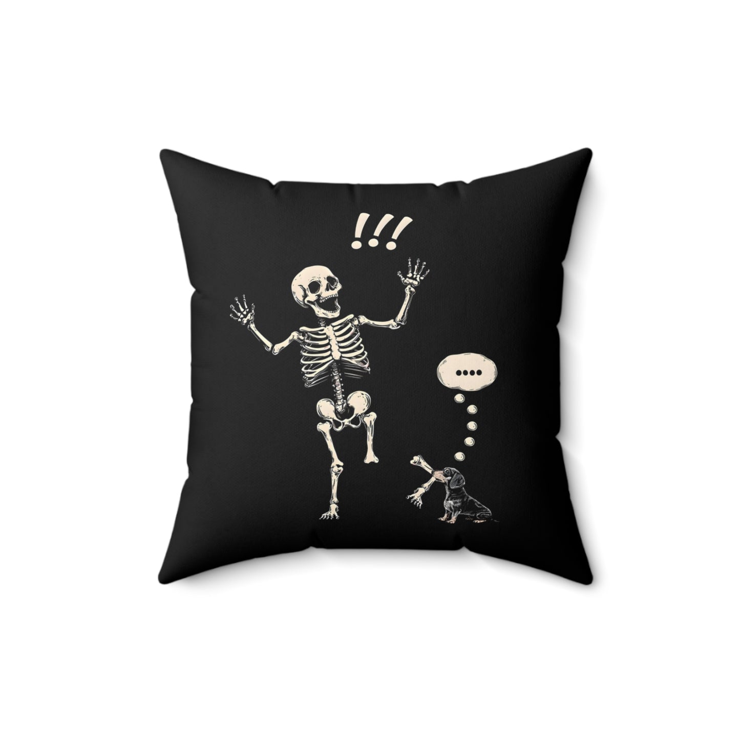 "Aughh!" Smooth-Haired Dachshund Square Throw Pillow