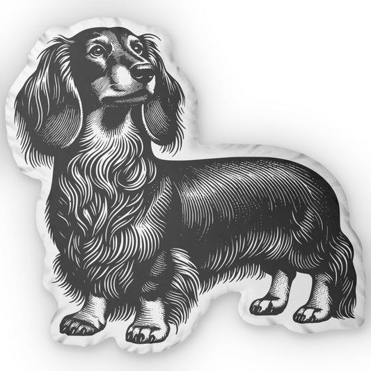 #8 Classic™ Long-Haired Dachshund Custom-Shaped Pillow