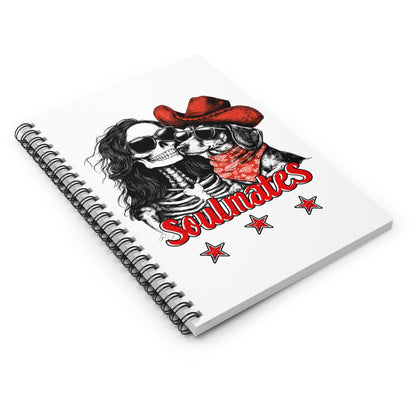"Smooth Soulmates" Smooth-Haired Dachshund Ruled Line Spiral Notebook
