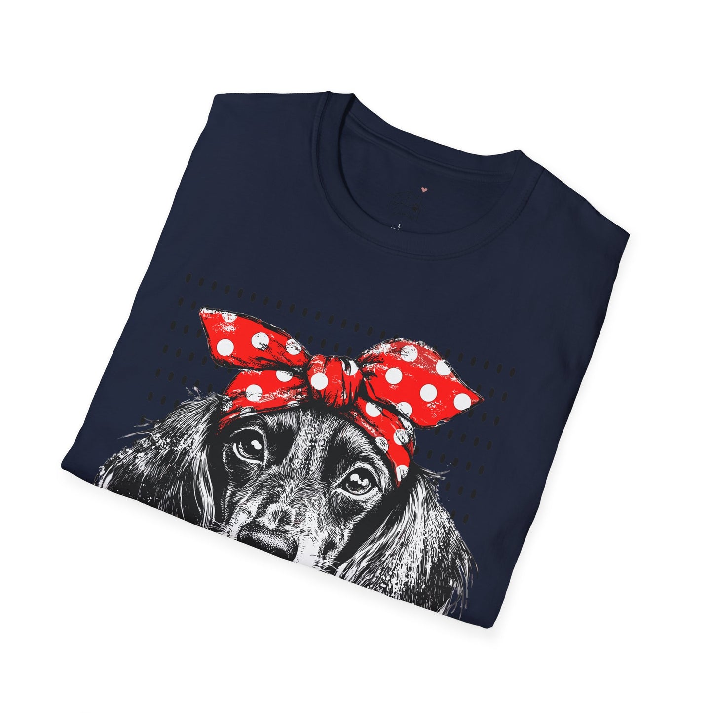 "Riveter" Long-Haired Dachshund Unisex Softstyle T-Shirt