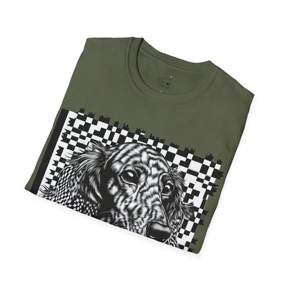 "Long Checked" Long-Haired Dachshund Unisex Softstyle T-Shirt