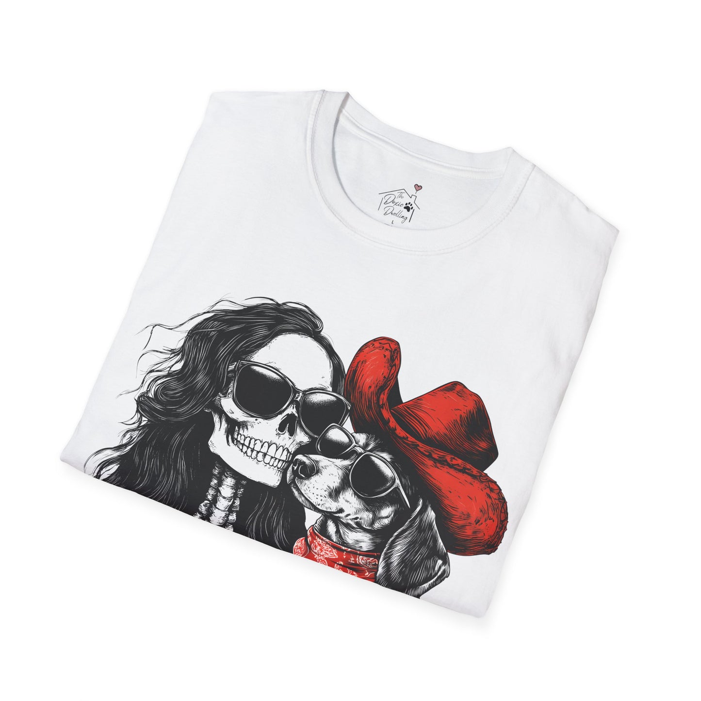 "Smooth Soulmates" Smooth-Haired Dachshund Halloween Unisex Softstyle T-Shirt