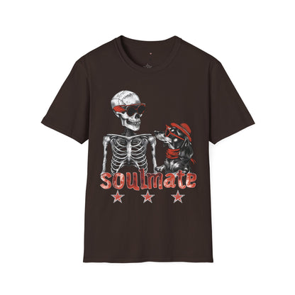 "Soulmate Bros" Long-Haired Dachshund Halloween Unisex Softstyle T-Shirt