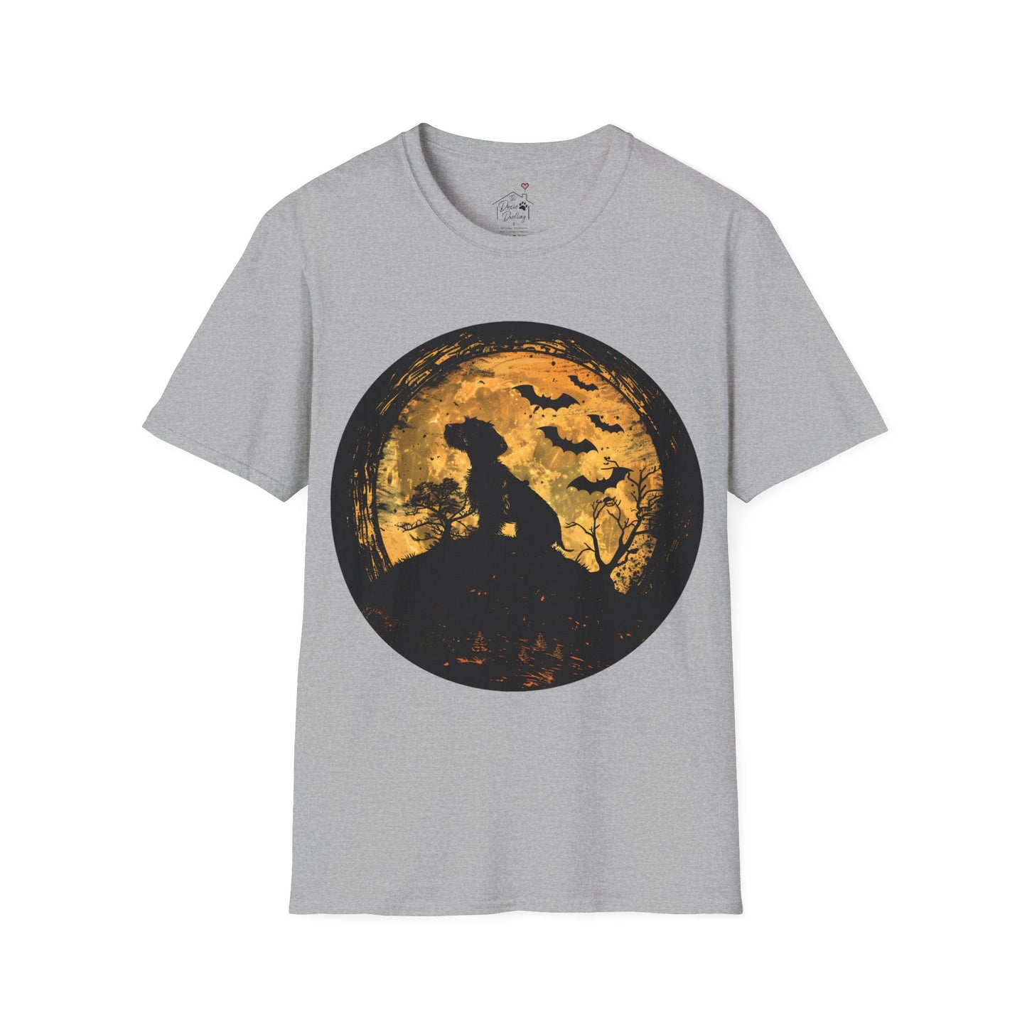 "Moon Child" wire-Haired Dachshund Halloween Unisex Softstyle T-Shirt