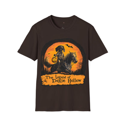 "Smooth's Hollow" Smooth-Haired Dachshund Halloween Unisex Softstyle T-Shirt