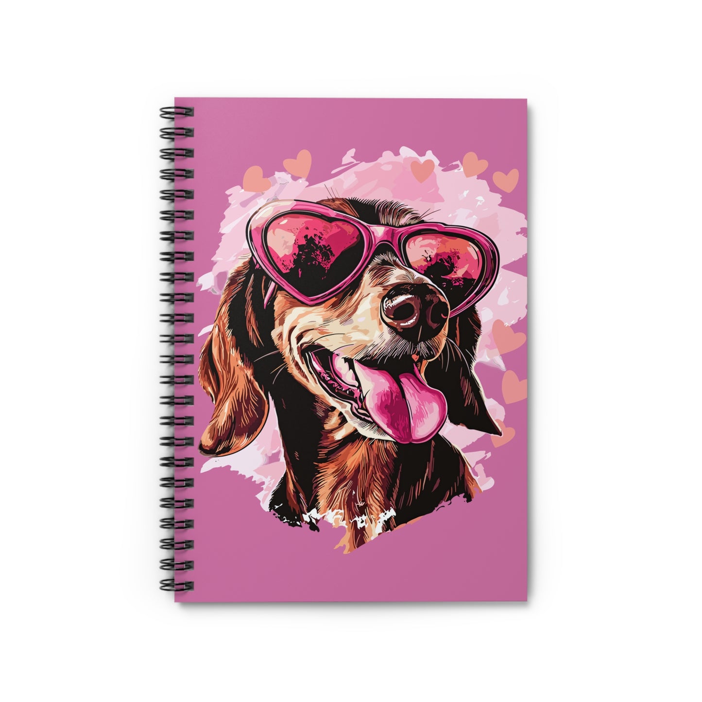 "Tanned Hearts" Tan Smooth-Haired Dachshund Ruled Line Spiral Notebook