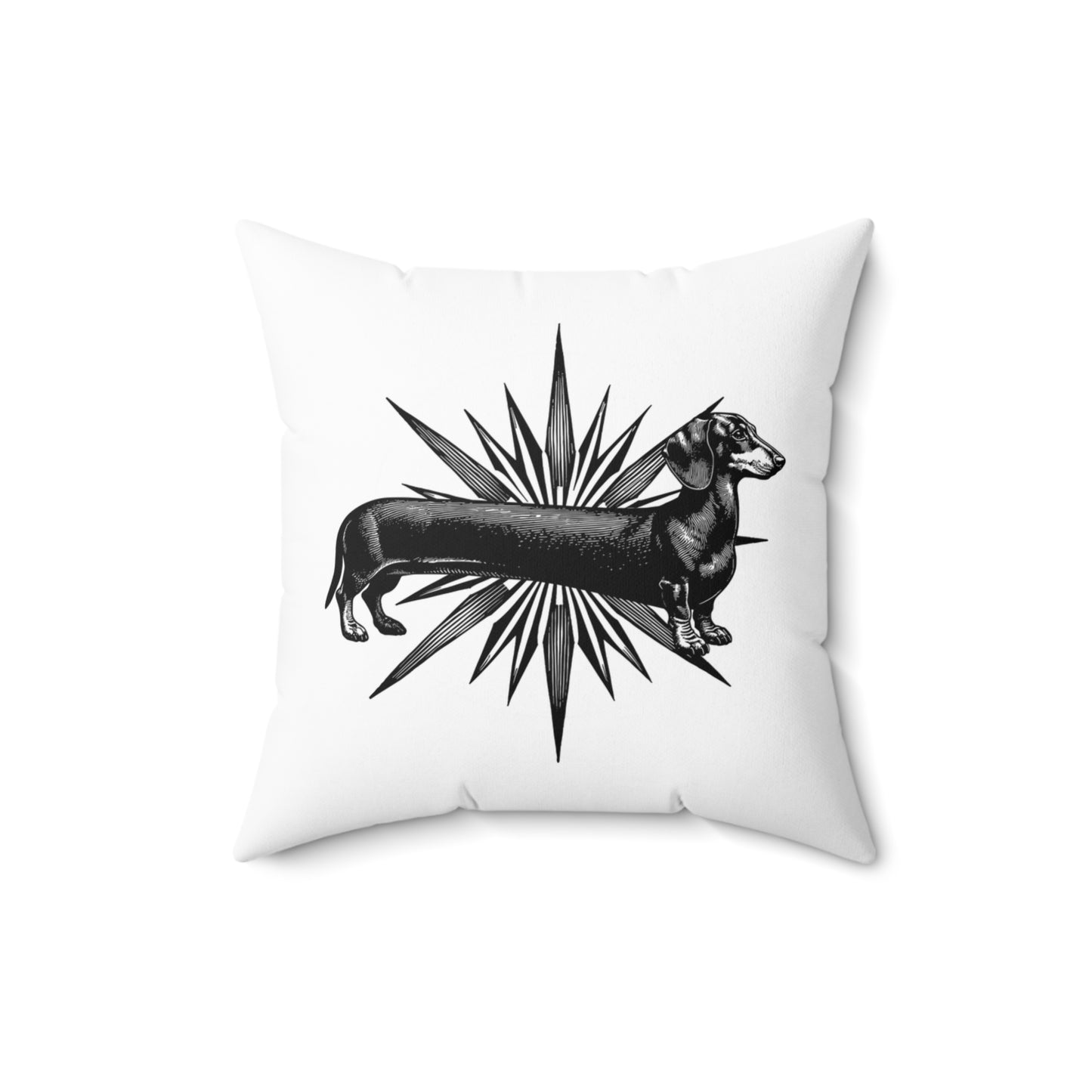 "Go North" Smooth-Haired Dachshund Compass Square Throw Pillow