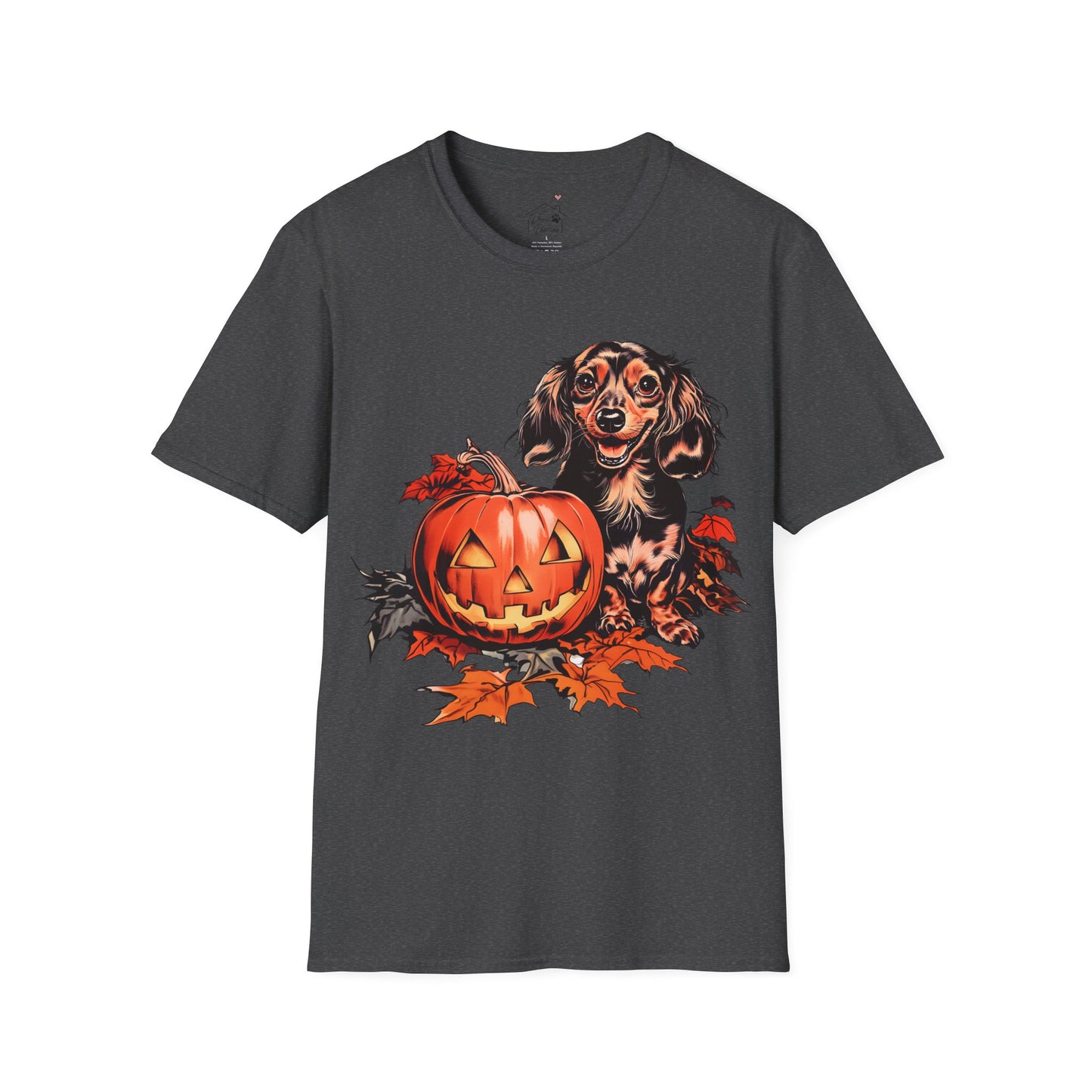 "Chocolate" Long-Haired Dachshund Halloween Unisex Softstyle T-Shirt