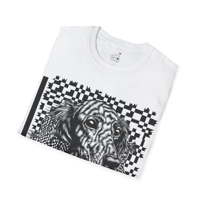 "Long Checked" Long-Haired Dachshund Unisex Softstyle T-Shirt