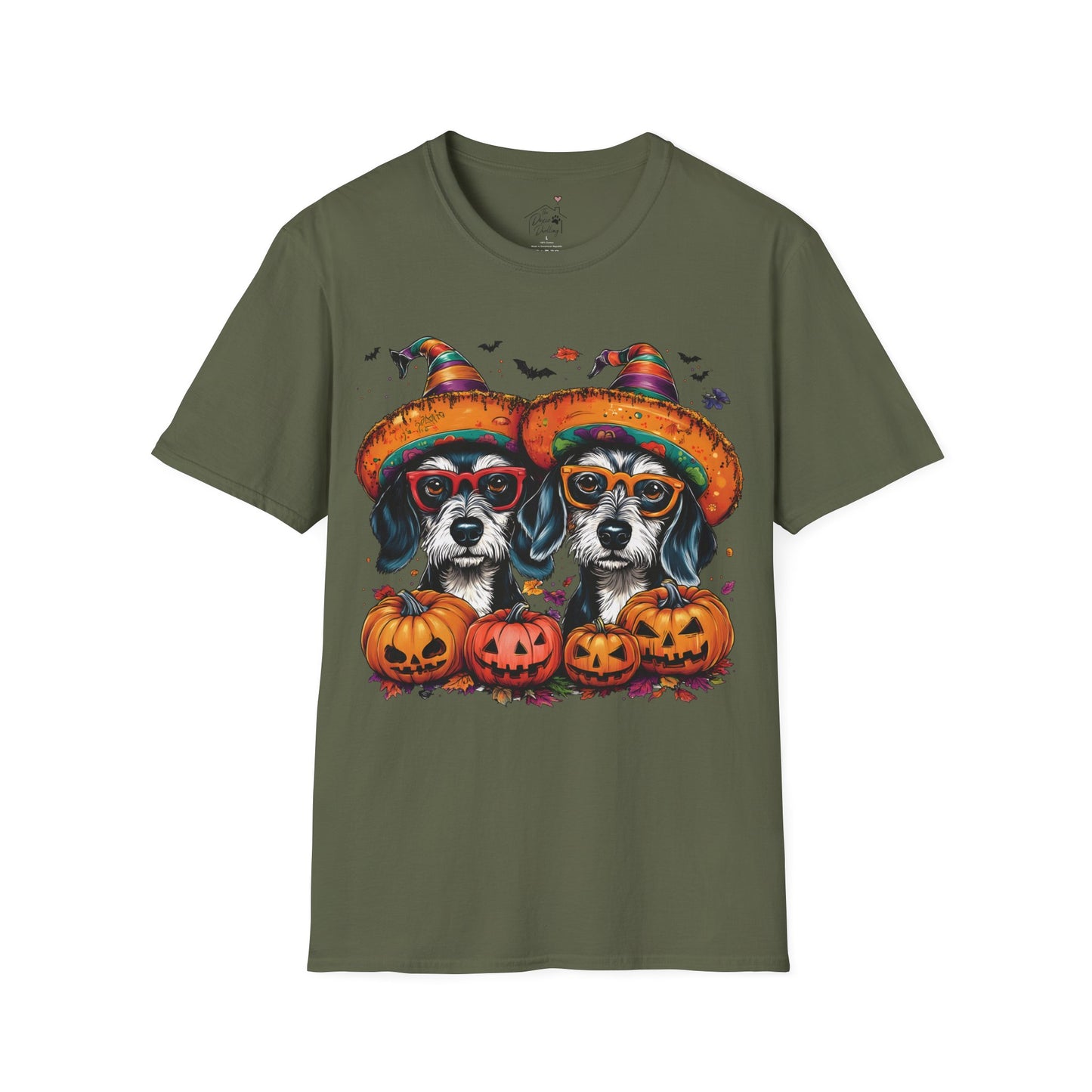 "Confetti" Wire-Haired Dachshund Halloween Unisex Softstyle T-Shirt