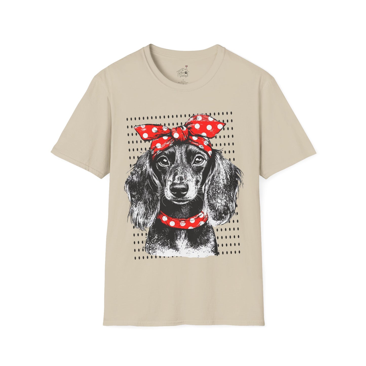 "Riveter" Long-Haired Dachshund Unisex Softstyle T-Shirt