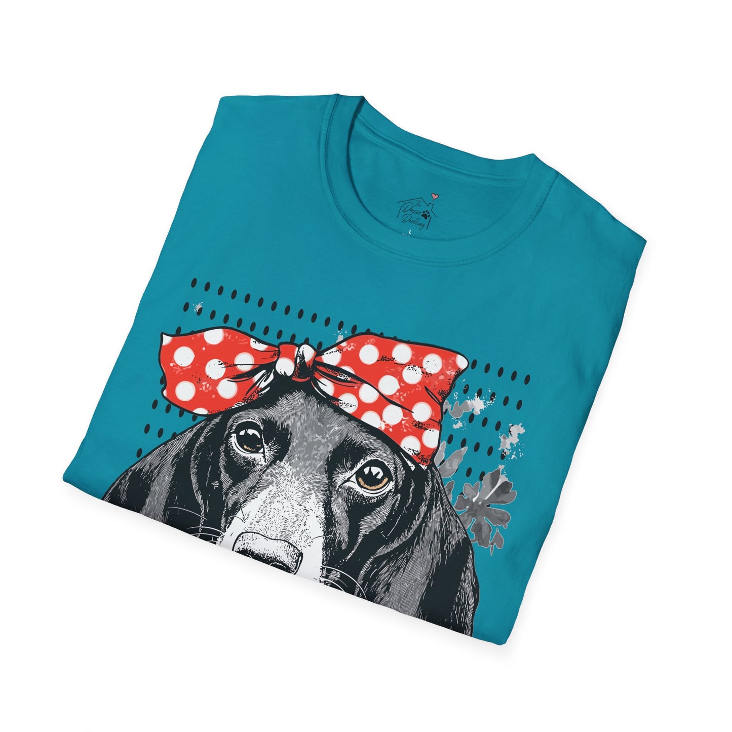 "Rosie" Black & Tan Smooth-Haired Dachshund Unisex Softstyle T-Shirt