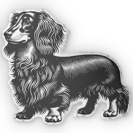 #7 Classic™ Long-Haired Dachshund Custom-Shaped Pillow