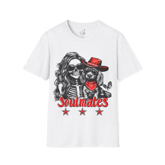 "Wired Soulmates" Wire-Haired Dachshund Halloween Unisex Softstyle T-Shirt