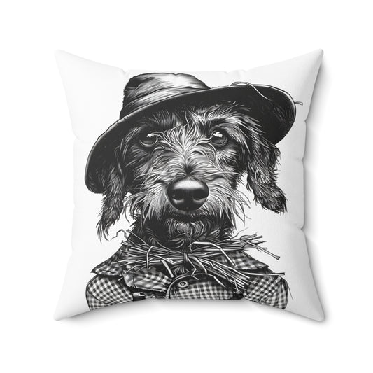 #17 Autumn Inspired Wire-Haired Dachshund Throw Pillow