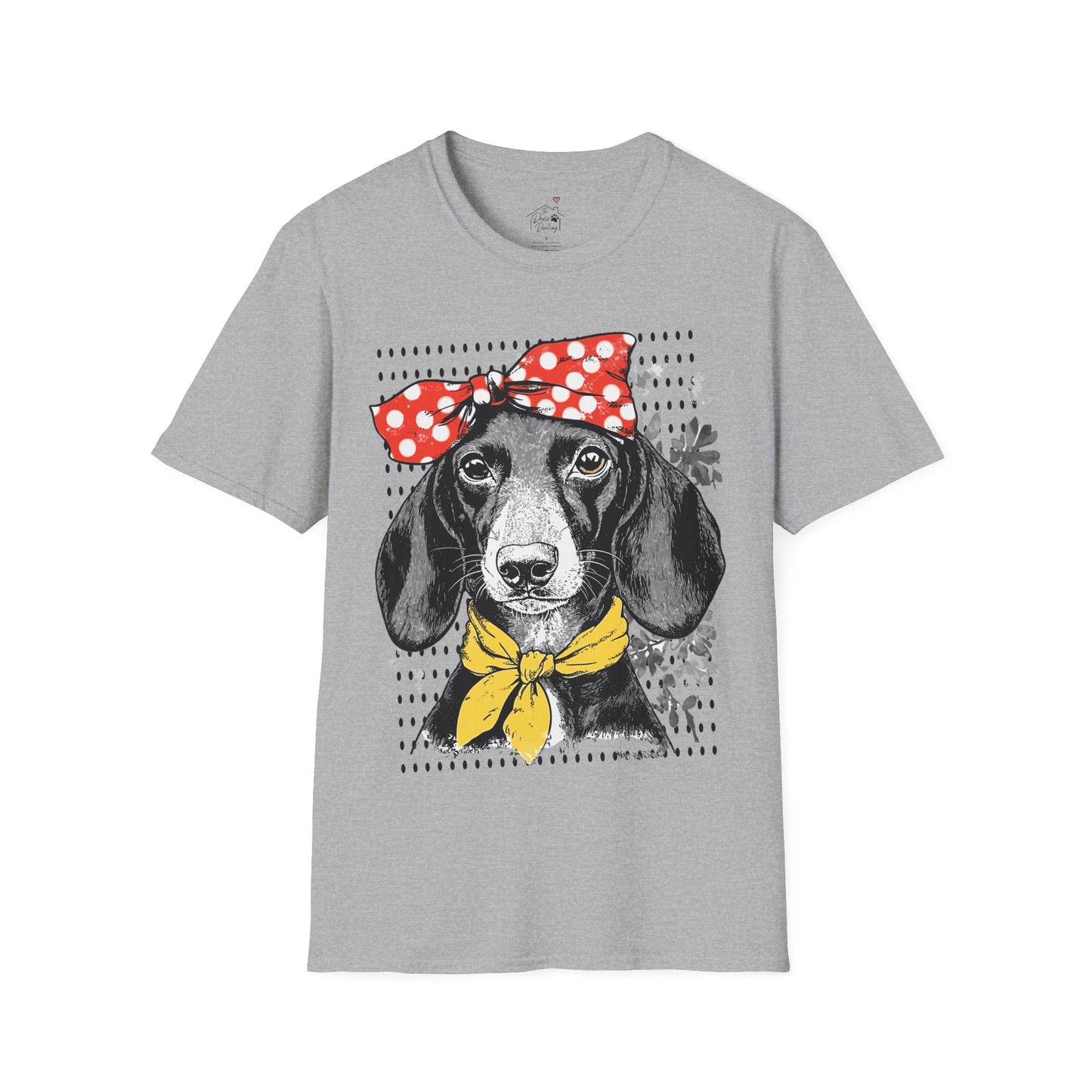 "Rosie" Black & Tan Smooth-Haired Dachshund Unisex Softstyle T-Shirt