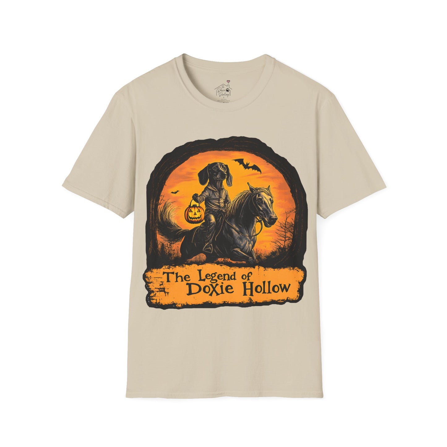 "Smooth's Hollow" Smooth-Haired Dachshund Halloween Unisex Softstyle T-Shirt