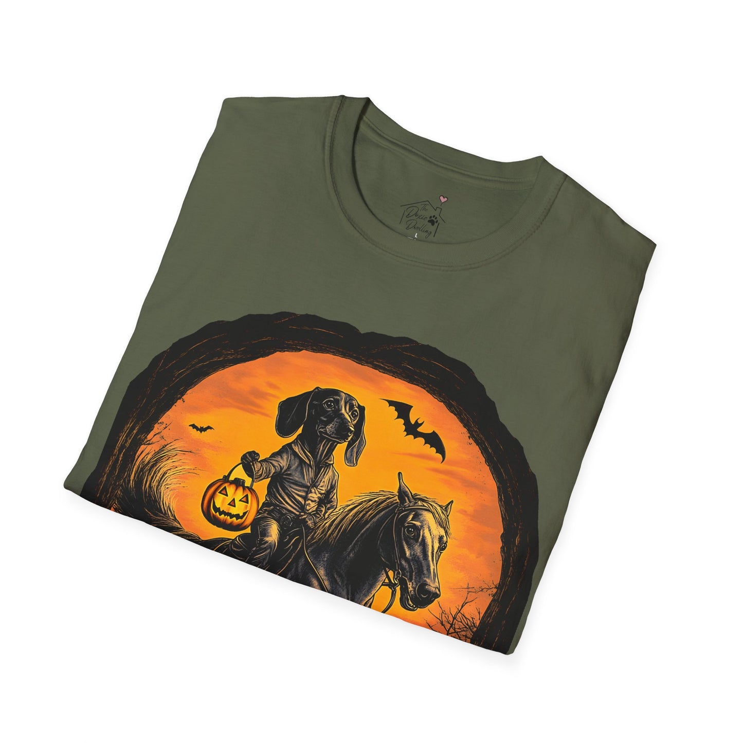 "Smooth's Hollow" Smooth-Haired Dachshund Halloween Unisex Softstyle T-Shirt