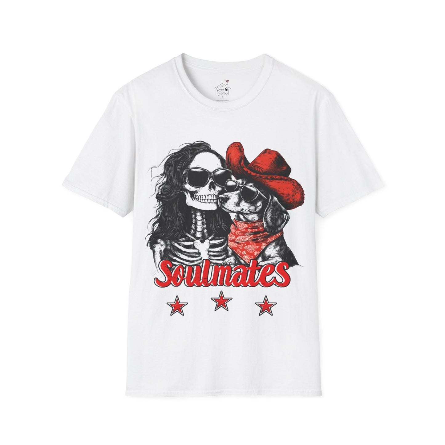 "Smooth Soulmates" Smooth-Haired Dachshund Halloween Unisex Softstyle T-Shirt