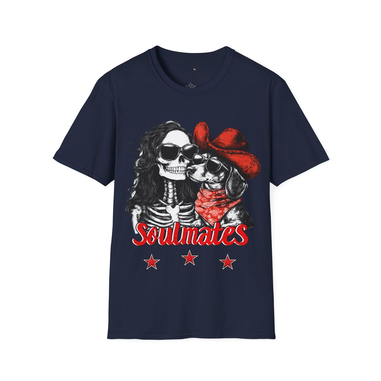 "Smooth Soulmates" Smooth-Haired Dachshund Halloween Unisex Softstyle T-Shirt