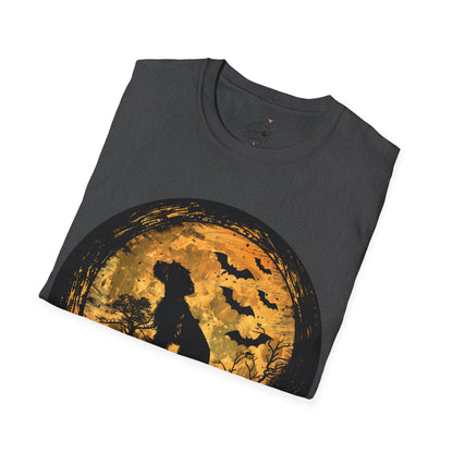 "Moon Child" wire-Haired Dachshund Halloween Unisex Softstyle T-Shirt