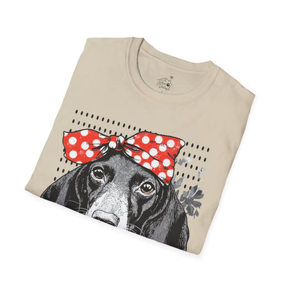 "Rosie" Black & Tan Smooth-Haired Dachshund Unisex Softstyle T-Shirt