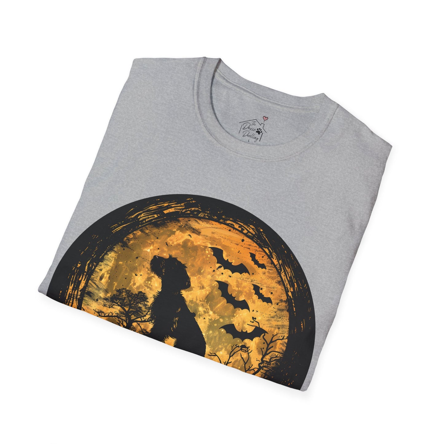 "Moon Child" wire-Haired Dachshund Halloween Unisex Softstyle T-Shirt