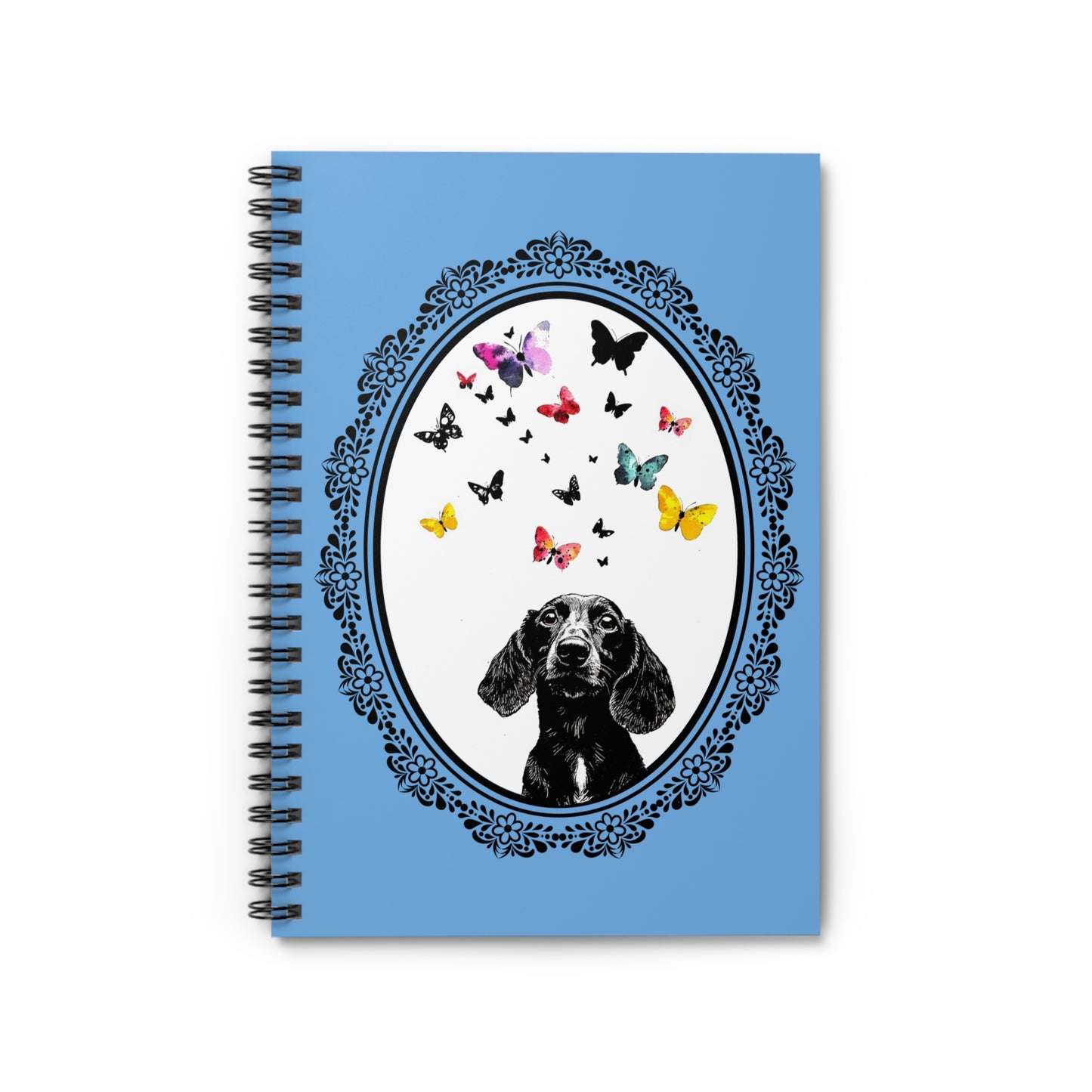 "Framed" Smooth-Haired Dachshund Ruled Line Spiral Notebook