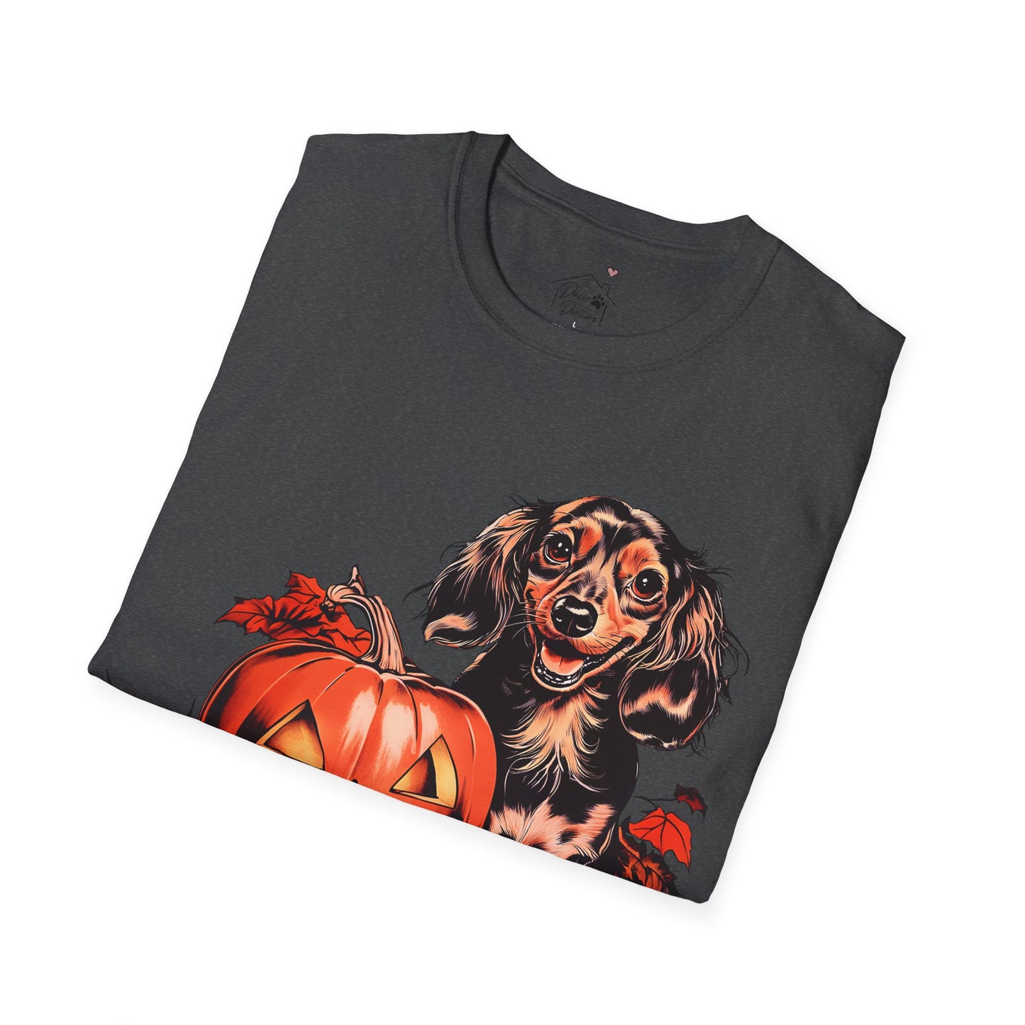 "Chocolate" Long-Haired Dachshund Halloween Unisex Softstyle T-Shirt