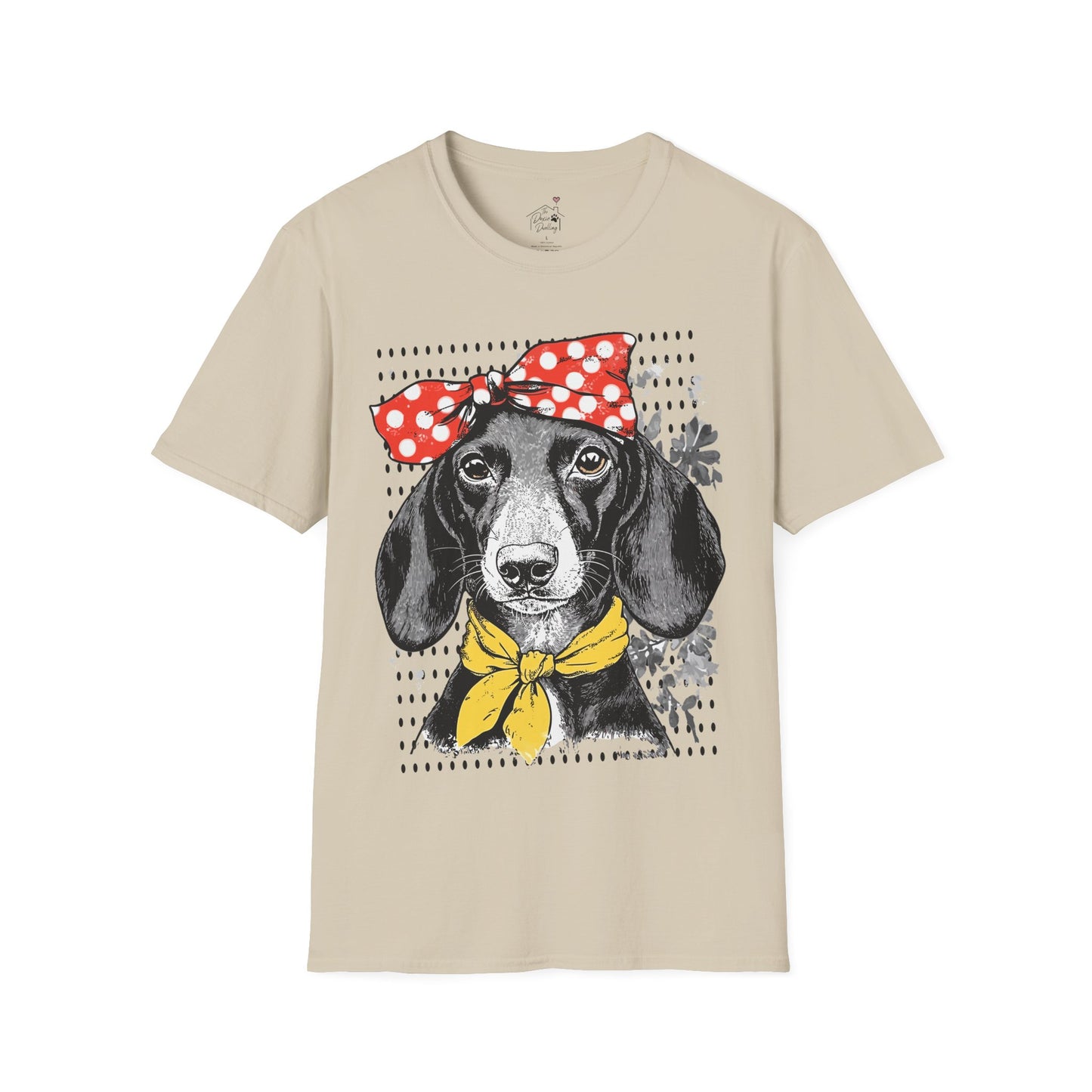 "Rosie" Black & Tan Smooth-Haired Dachshund Unisex Softstyle T-Shirt