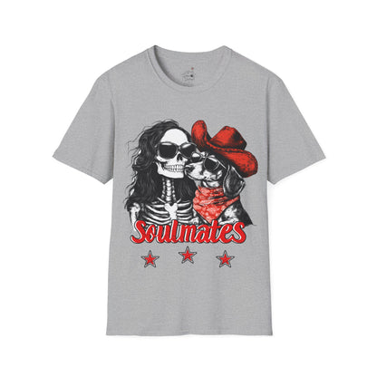 "Smooth Soulmates" Smooth-Haired Dachshund Halloween Unisex Softstyle T-Shirt