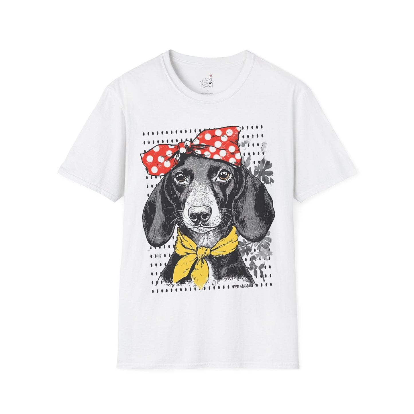 "Rosie" Black & Tan Smooth-Haired Dachshund Unisex Softstyle T-Shirt