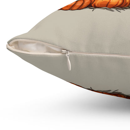 #13 Autumn Inspired Cream-Colored Long-Haired Dachshund Throw Pillow