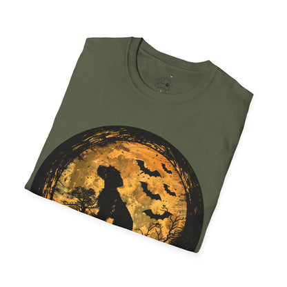 "Moon Child" wire-Haired Dachshund Halloween Unisex Softstyle T-Shirt