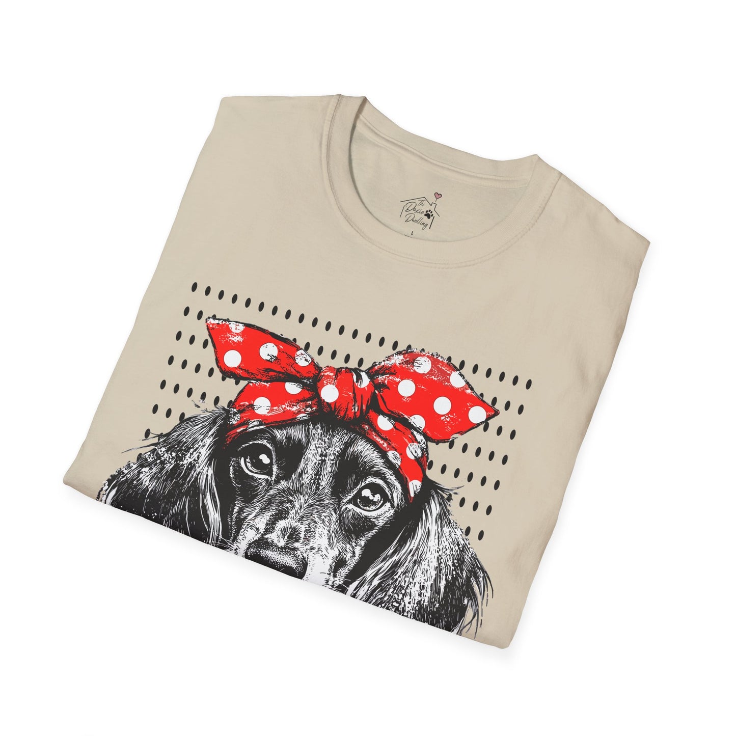 "Riveter" Long-Haired Dachshund Unisex Softstyle T-Shirt