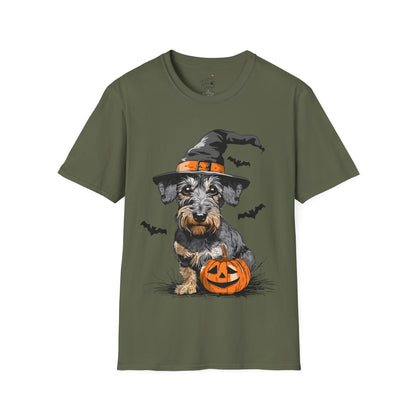 "Pumpkin Pie" Wire-Haired Dachshund Halloween Unisex Softstyle T-Shirt