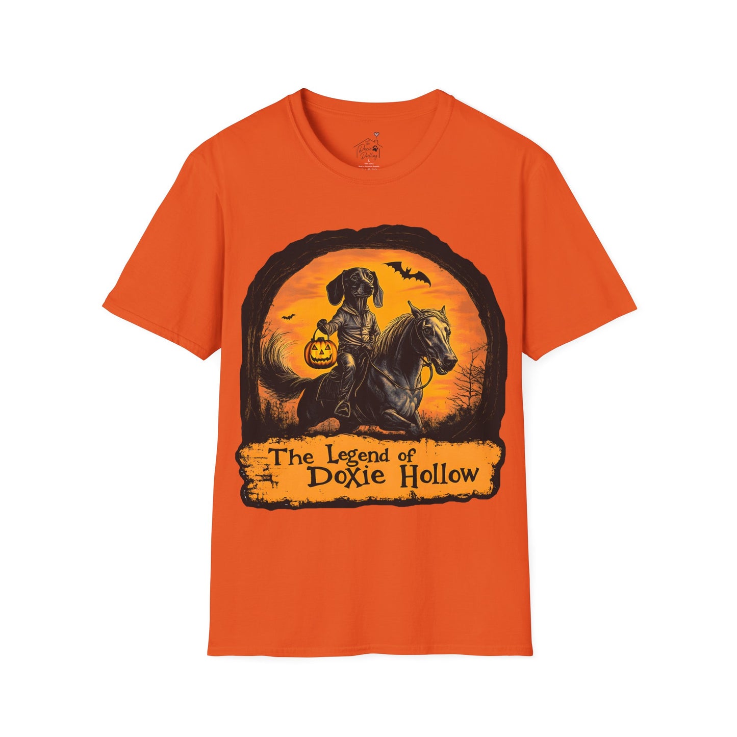 "Smooth's Hollow" Smooth-Haired Dachshund Halloween Unisex Softstyle T-Shirt