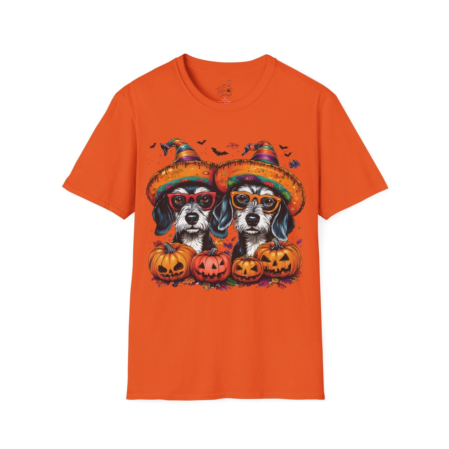 "Confetti" Wire-Haired Dachshund Halloween Unisex Softstyle T-Shirt