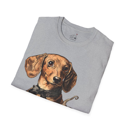 "Bowtie" Tan Smooth-Haired Dachshund Halloween Unisex Softstyle T-Shirt