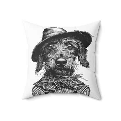 #17 Autumn Inspired Wire-Haired Dachshund Throw Pillow