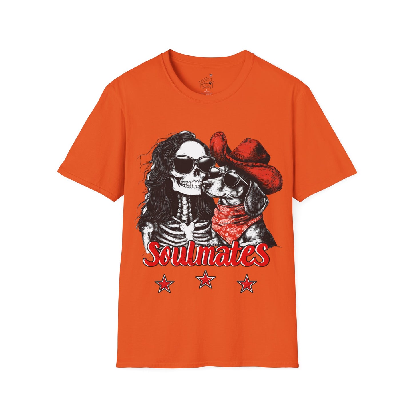 "Smooth Soulmates" Smooth-Haired Dachshund Halloween Unisex Softstyle T-Shirt
