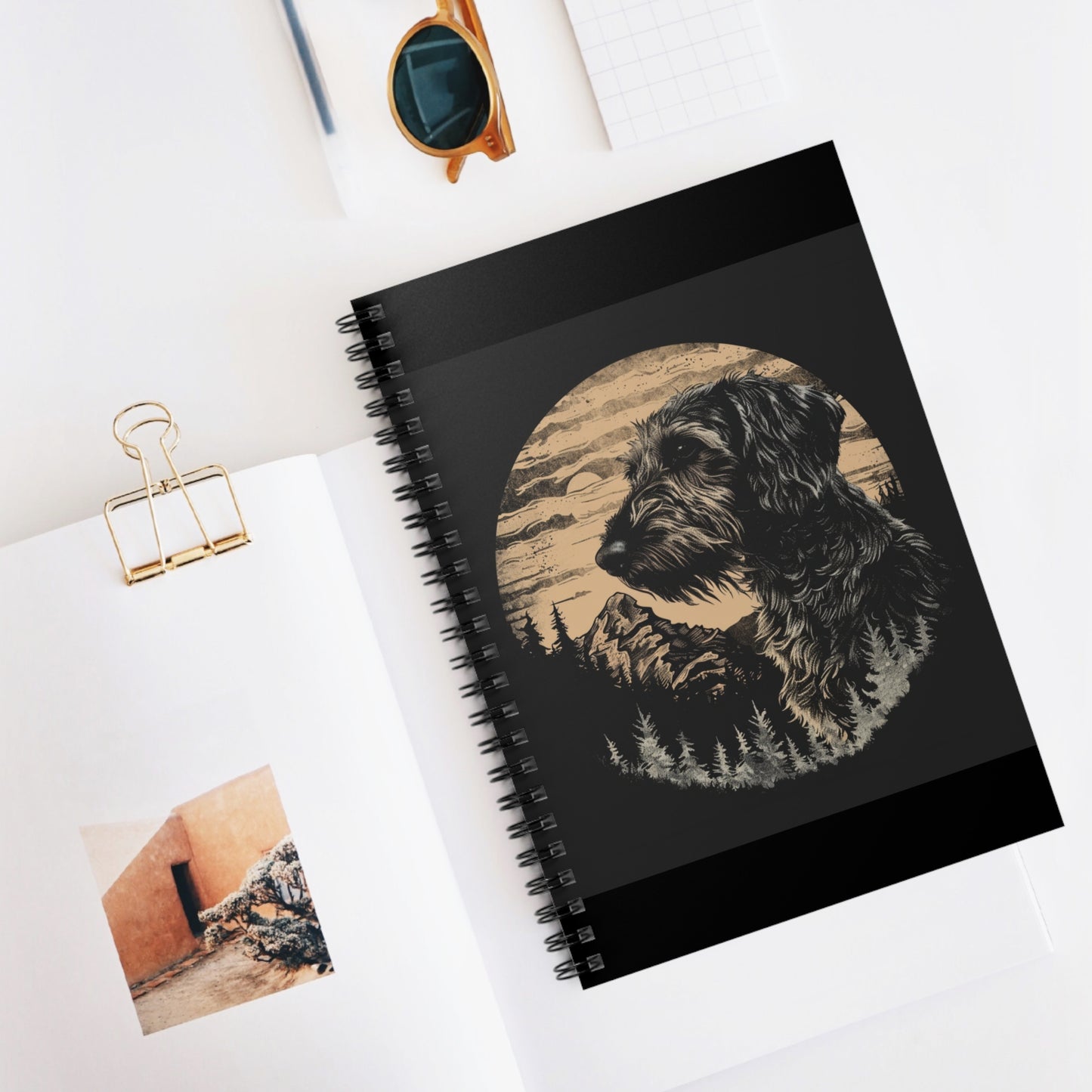 "Clouds" Wire-Haired Dachshund Ruled Line Spiral Notebook