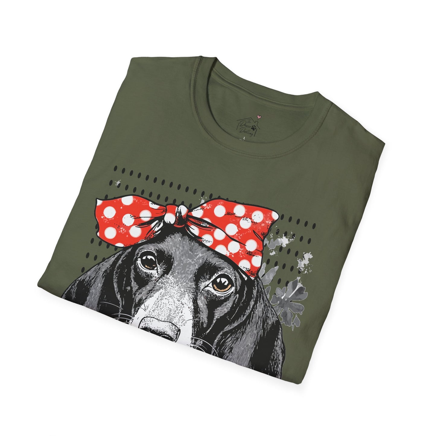 "Rosie" Black & Tan Smooth-Haired Dachshund Unisex Softstyle T-Shirt